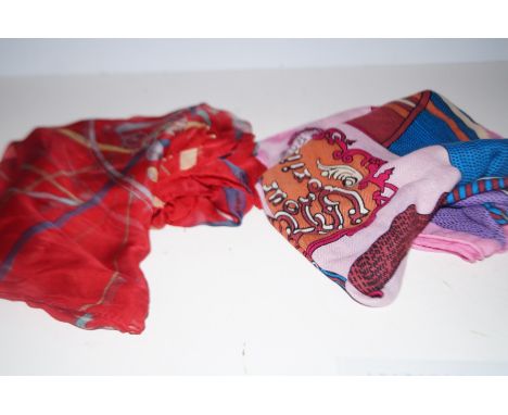 2 Designer scarfs one being Hermes 