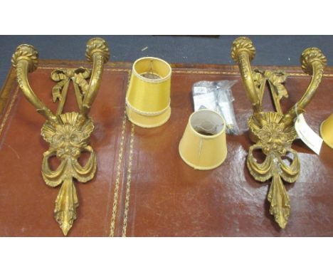 A pair of bracket wall lights together with another three bracket wall lights (5)  