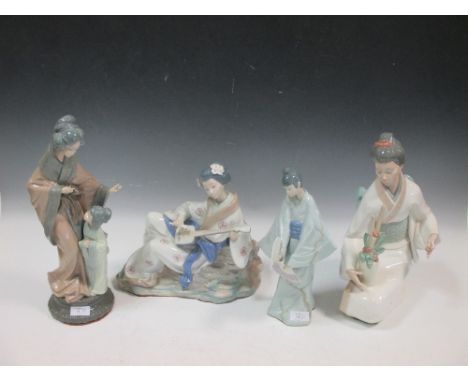 Four Nao figures of Japanese ladies, tallest 41cm high  