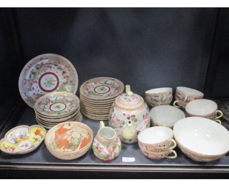 A Noritake part tea set and a collection of Russian painted plates depicting legends and fairytale scenes together with a boo