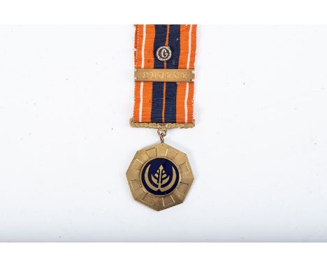 SADF PRO PATRIA MEDAL WITH CUNENE CLASP Full size. COA on reverse. Number 297. Cunene clasp. Only the Cunene clasp was awarde