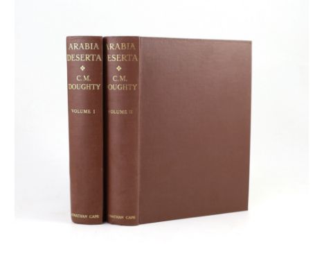 ° ° Doughty, Charles Montagu - Travels in Arabia Deserta, 2 vols, 4to, original cloth, with frontis portrait, 2 folding colou