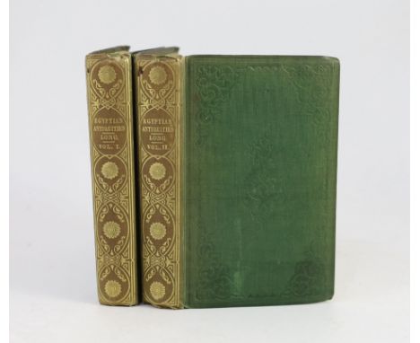 ° ° Long, George - The Egyptian Antiquities in the British Museum, 2 vols, 12mo, original green blind-stamped cloth, Nattali 