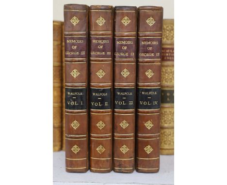 ° ° Walpole, Horace, 4th Earl of Orford - Memoirs of the Reign of King George the Third, 4 vols, 8vo, calf rebacked, with por