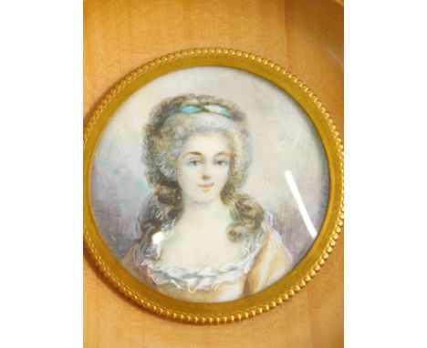 A 20thC portrait miniature of MM De Montesson, watercolour on paper, 6cm x 6cm. 