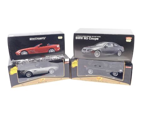 Four various boxed diecast cars, to include Meisto Mercedes Benz SL-Class, 1:18 scale, 24cm wide, etc. (4, boxed) 