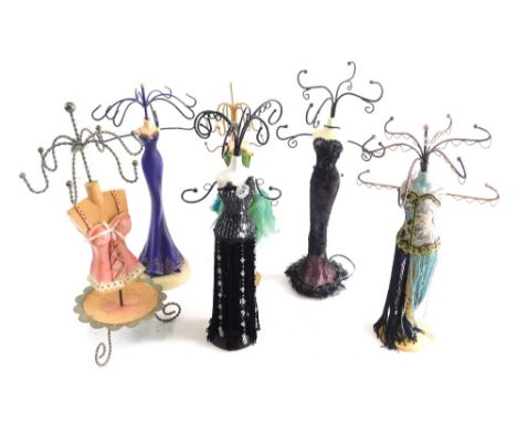 Various tabletop mannequin necklace stands, various dress, 41cm high, etc. (a quantity) 