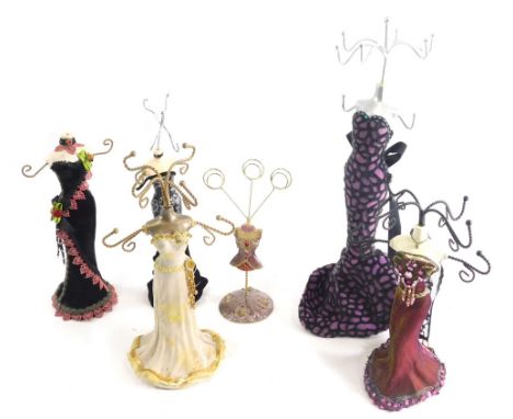 Various tabletop mannequin necklace stands, various dress, 41cm high, etc. (a quantity) 