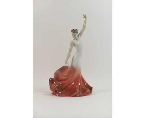 Lladro porcelain figure 'Soul of Spain', a Flamenco dancer decorated in naturalistic colours with a red glazed dress, impress