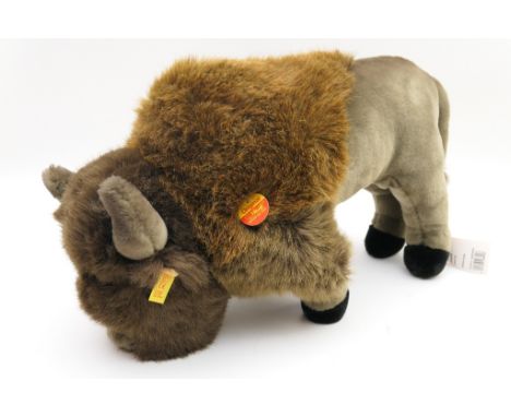 Modern Steiff Bison, with original paper labels, 48cm