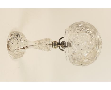Cut glass table lamp, of mushroom form, height 39cm