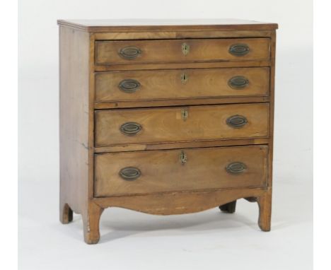 George III mahogany small chest of drawers, circa 1770 with later restoration and alterations, fitted with four long graduate