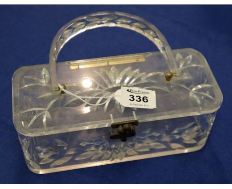 Vintage clear lucite handbag with floral pattern (probably 50's).(B.P. 24% incl. VAT)
