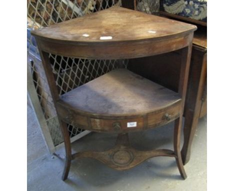 19th Century mahogany bow fronted corner washstand.(B.P. 24% incl. VAT)