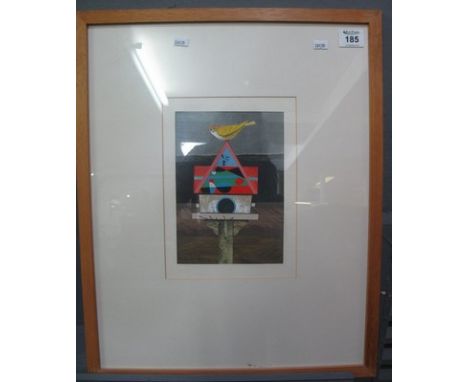 After David Petts (Welsh 20th Century), 'Birdhouse', coloured print. (B.P. 24% incl. VAT)