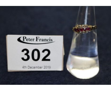 A Victorian ruby and diamond ring on yellow metal shank, 1.5g approx.(B.P. 24% incl. VAT) CONDITION REPORT: Two diamonds are 