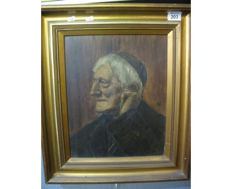 Monogram C.N (19th Century), head and shoulder portrait of a cardinal, oils on panel. 35 x 29cm approx, framed. (B.P. 24% inc