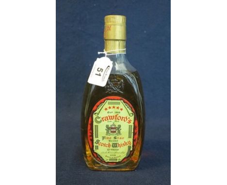 Crawford's five star blended Scotch whisky, 70% proof, sealed with a low neck level near the shoulder. (B.P. 24% incl. VAT)
