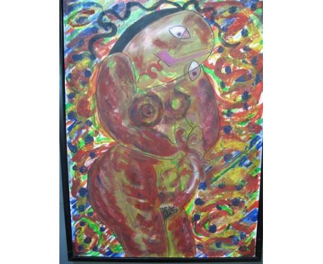Svein Erik Thorsen (Norwegian 20th Century), abstract portrait of a woman, signed, oils on canvas. 78 x 59cm approx. (B.P. 24