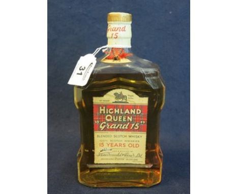 Highland Queen 'Grand 15' blended Scotch whisky, 100% Scotch whiskies, 15 years old. 70% proof, sealed. (B.P. 24% incl. VAT)