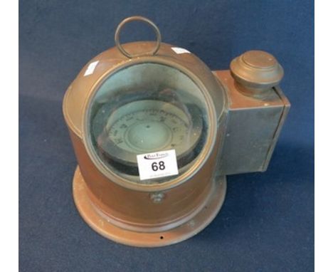 Early 20th Century copper gimballed compass. (B.P. 24% incl. VAT) CONDITION REPORT: Seems to function/work. The case is tarni