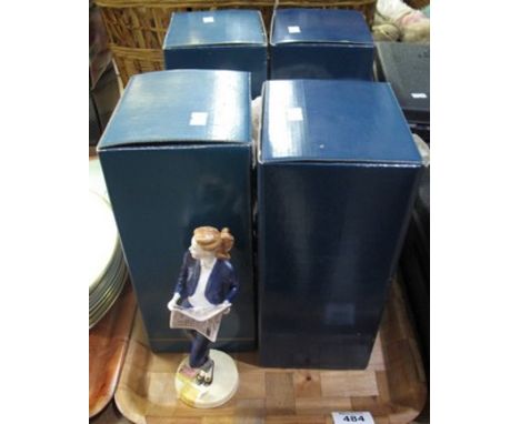 Four Royal Worcester porcelain figurines in original boxes to include: English Girls 'City Girl'; English Girls 'Knightsbridg