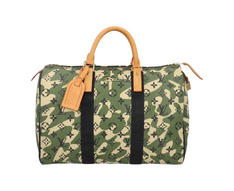 LOUIS VUITTON Handtasche "SPEEDY 35". Koll. 2008. Limitierte Edition. Monogramouflage Serie. Designed by Takashi Murakami. Mo