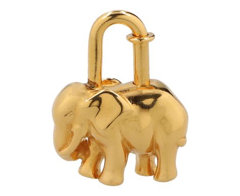 HERMÈS VINTAGE Schloss "CADENA". Vergoldeter Elefant. Gut erhalten. | HERMÈS "CADENA" lock. Gold  colored elephant. Good cond