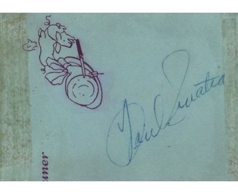  SINATRA FRANK: (1915-1998) American Singer and Actor, Academy Award winner. Vintage blue ink signature ('Frank Sinatra') on 