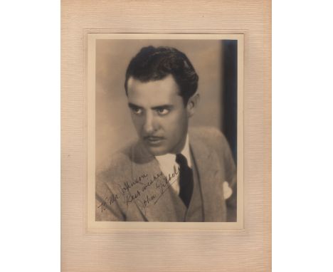  GILBERT JOHN: (1899-1936) American Silent Film Actor. A good vintage signed and inscribed 8 x 10 photograph of Gilbert in a 