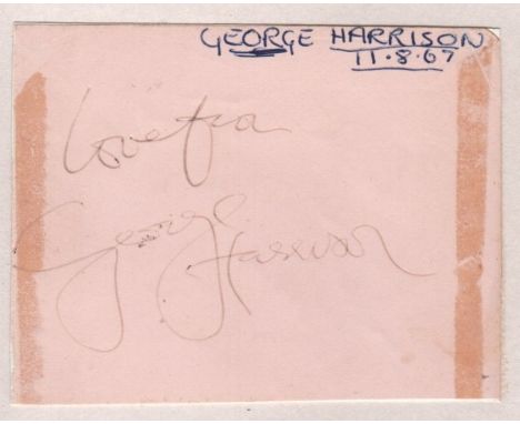BEATLES THE: George Harrison (1943-2001) English Guitarist, a member of The Beatles. Vintage ink signature (‘love from George