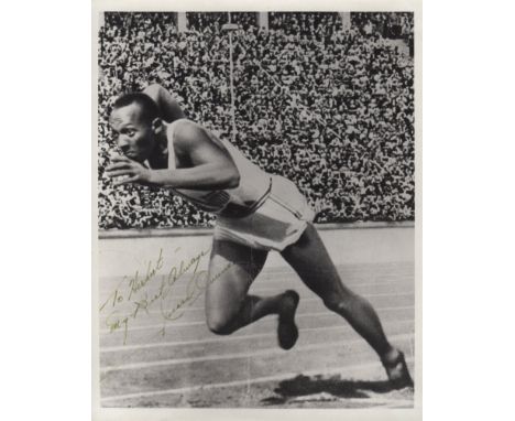  OWENS JESSE: (1913-1980) American Athlete, famous for his participation at the Berlin Olympics in 1936 where he became the f