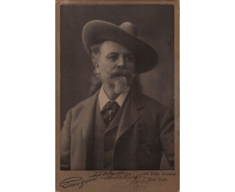 CODY W. F.: (1846-1917) American Showman, known as Buffalo Bill. Vintage signed sepia cabinet photograph, the image depicting