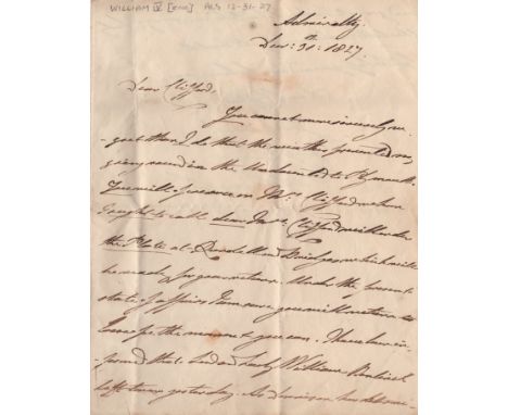  WILLIAM IV: (1765-1837) King of the United Kingdom of Great Britain & Ireland 1830-37. A.L.S., William R, as King, two pages