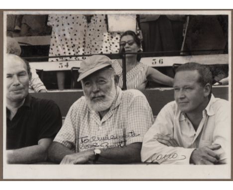  HEMINGWAY ERNEST: (1899-1961) American Novelist, Nobel Prize winner for Literature, 1954, Pulitzer Prize winner 1953. An eng