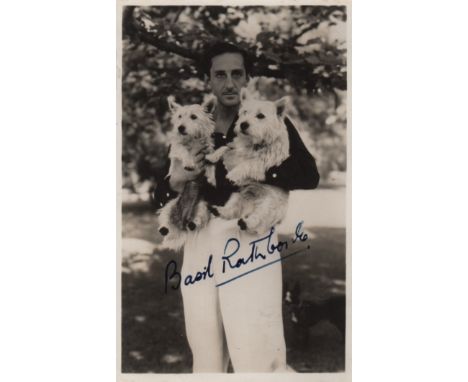 RATHBONE BASIL (1892-1967) British Actor, famous for his portrayal of Sherlock Holmes in a number of films. Vintage signed p