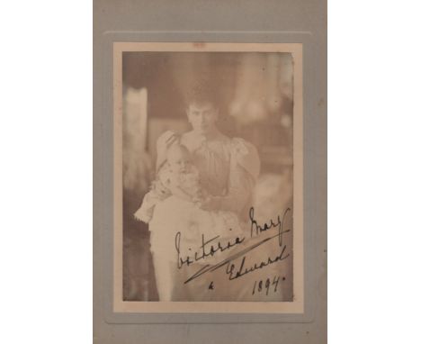 MARY: (1867-1953) Queen Consort of the United Kingdom 1910-36, wife of King George V. Vintage signed 5½ x 8 photograph of the
