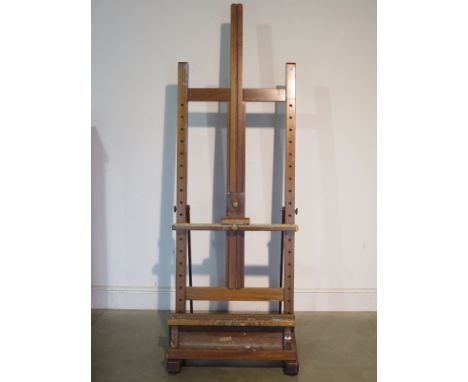 A mahogany artist studio easel by Rembrandt 