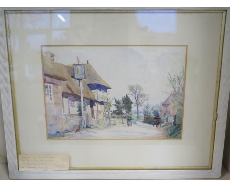 An Edward C Clifford watercolour depicting The Wheat Sheaf Inn, Westwood, Kent - signed and dated 15th April 1893 - with insc
