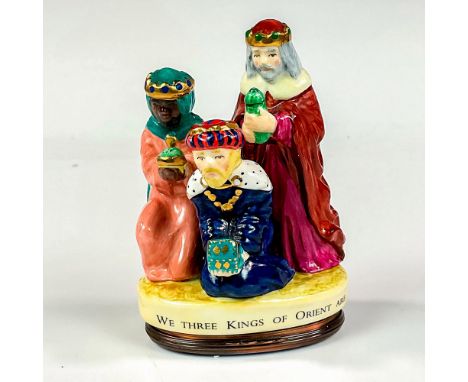 Limited edition, hand painted porcelain and enamel featuring the three wise men with gifts. Christmas Carols series. Halcyon 