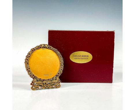 A beautiful small museum gold plated frame decorated with amethyst crystals. Edgar Berebi impressed plaque on the back. Frame
