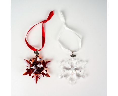 Lead clear and red colored crystals limited edition that are part of the Christmas Ornaments collection. Swarovski etched bac