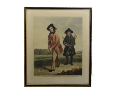 Golfing Interest - J.Chamberlain, Golfer and Caddy, Blackheath Golf Club, mezzotint in colours, published by Frost & Reed 195