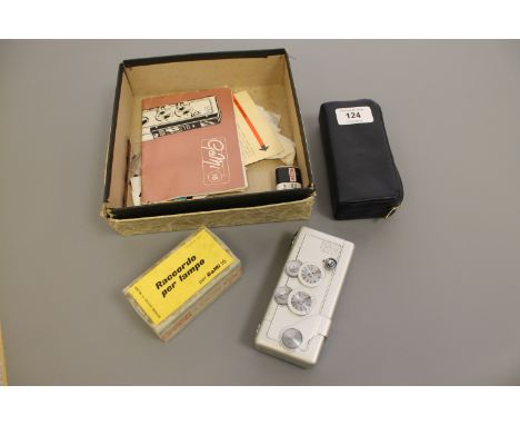 A scarce Italian Galileo Gami 16 camera with Esamitar f/1.9 25mm lens, with leather case, in box together with a boxed 'Racco