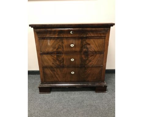 A 19th century mahogany four drawer chest on bracket feet, 90 cm. 