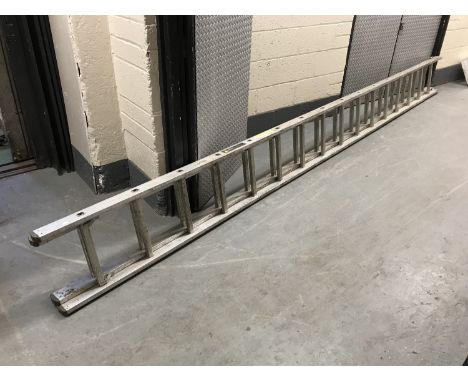 An aluminium extension ladder 