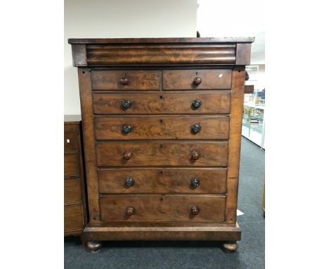 A Victorian mahogany eight drawer Scotch chest  CONDITION REPORT: This measures 166cm high, 125cm wide and 56cm deep. 