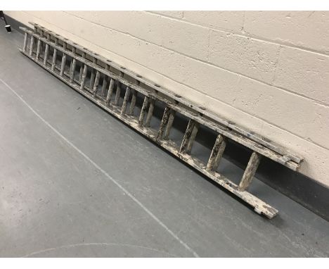 An aluminium extension ladder 