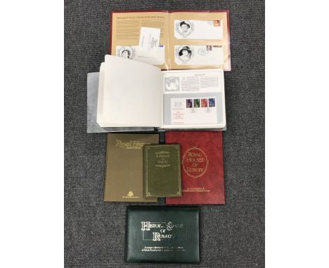 A Queen Elizabeth II 25th Coronation Anniversary album of First Day covers, together with Historic Stamps of Royalty, Royal H