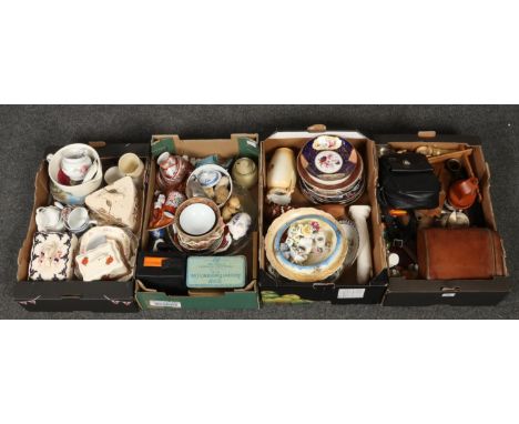 Four boxes of miscellaneous including Goebel figure of the Madonna and 19th century china etc.  